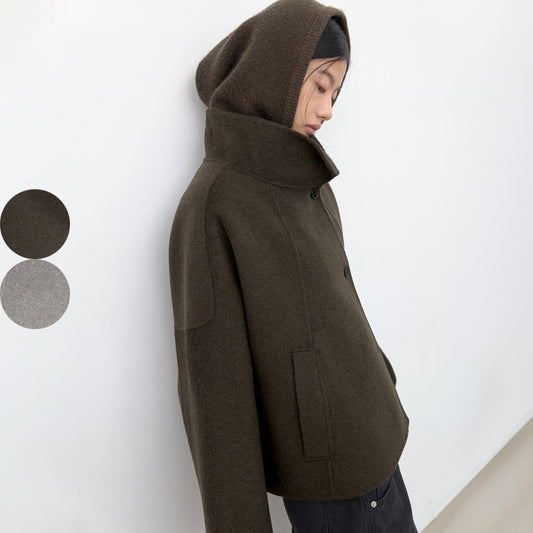 【WE ARE】韓國Atelier Nain66%羊毛立領大衣 NMP7NWCT1493M0