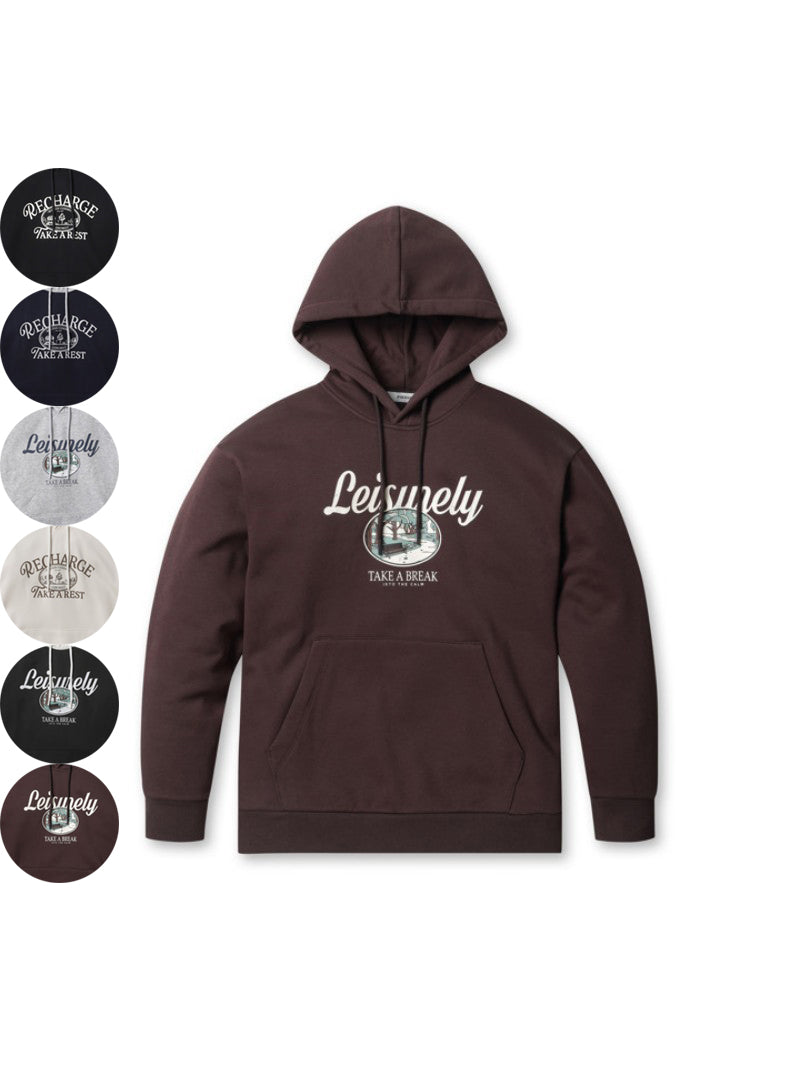 男款【WE ARE】韓國POLHAM印花連帽大學T衛衣PHF4TH1010