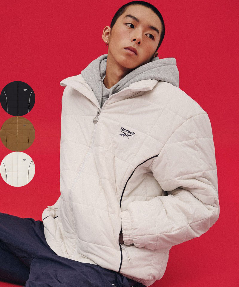 男款【WE ARE】韓國Reebok 背面反光方格科技棉保暖外套 REJU5FP35