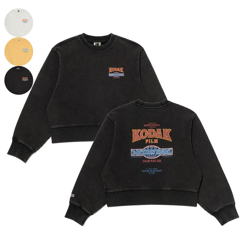 女款【WE ARE】韓國KODAK柯達 短版布標刷舊大學T K6122LFSO1