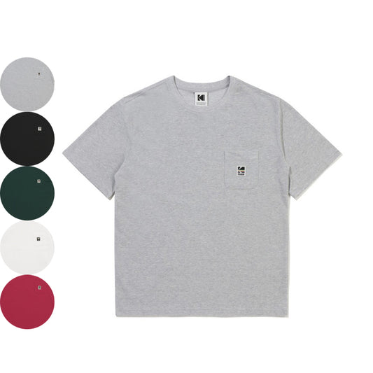 中性版【WE ARE】韓國KODAK柯達彩虹logo口袋sorona短袖T恤K6223LRS15