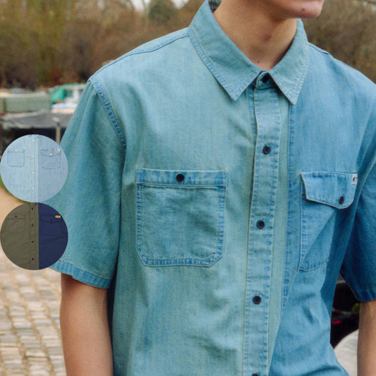 【WE ARE】Korea KODAK Kodak short-sleeved color matching shirt K5123LWT12
