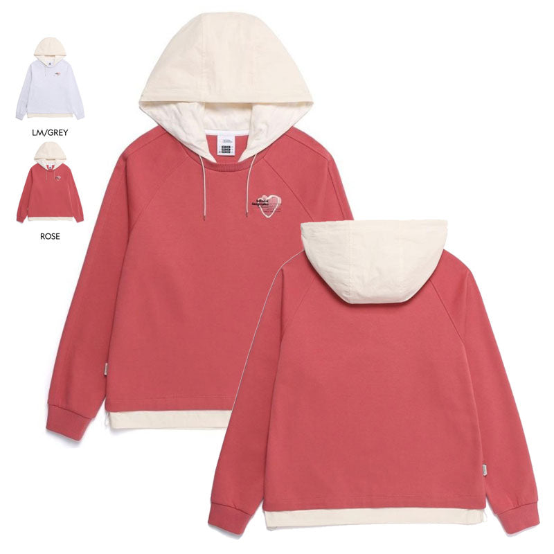 女款【WE ARE】韓國國家地理連帽拼色大學T衛衣N261WHD020