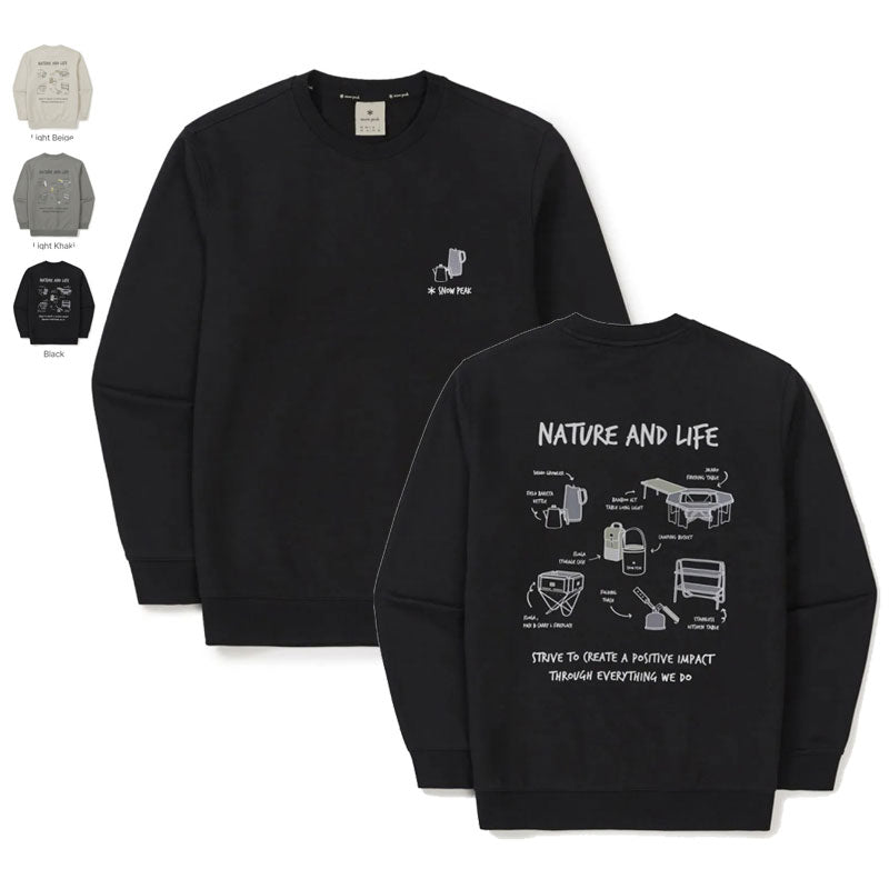 男款【WE ARE】韓國snow peak雪峰露營圖案大學T衛衣S26SMFHT56