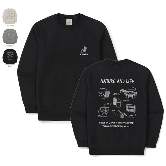 男款【WE ARE】韓國snow peak雪峰露營圖案大學T衛衣S26SMFHT56