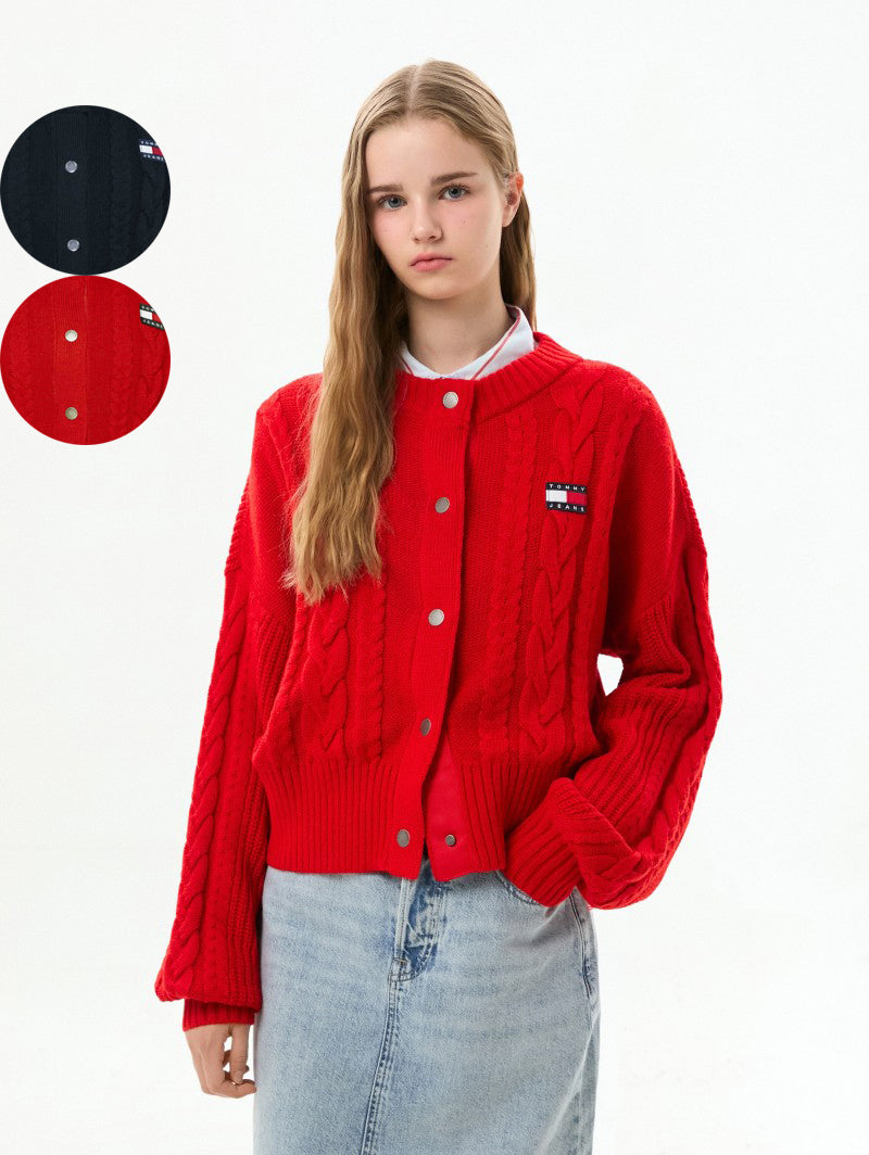 女款【WE ARE】韓國TOMMY JEANS圓領落肩麻花針織衫T32G6KCD10TWT2/T32G7KCD01TWT2