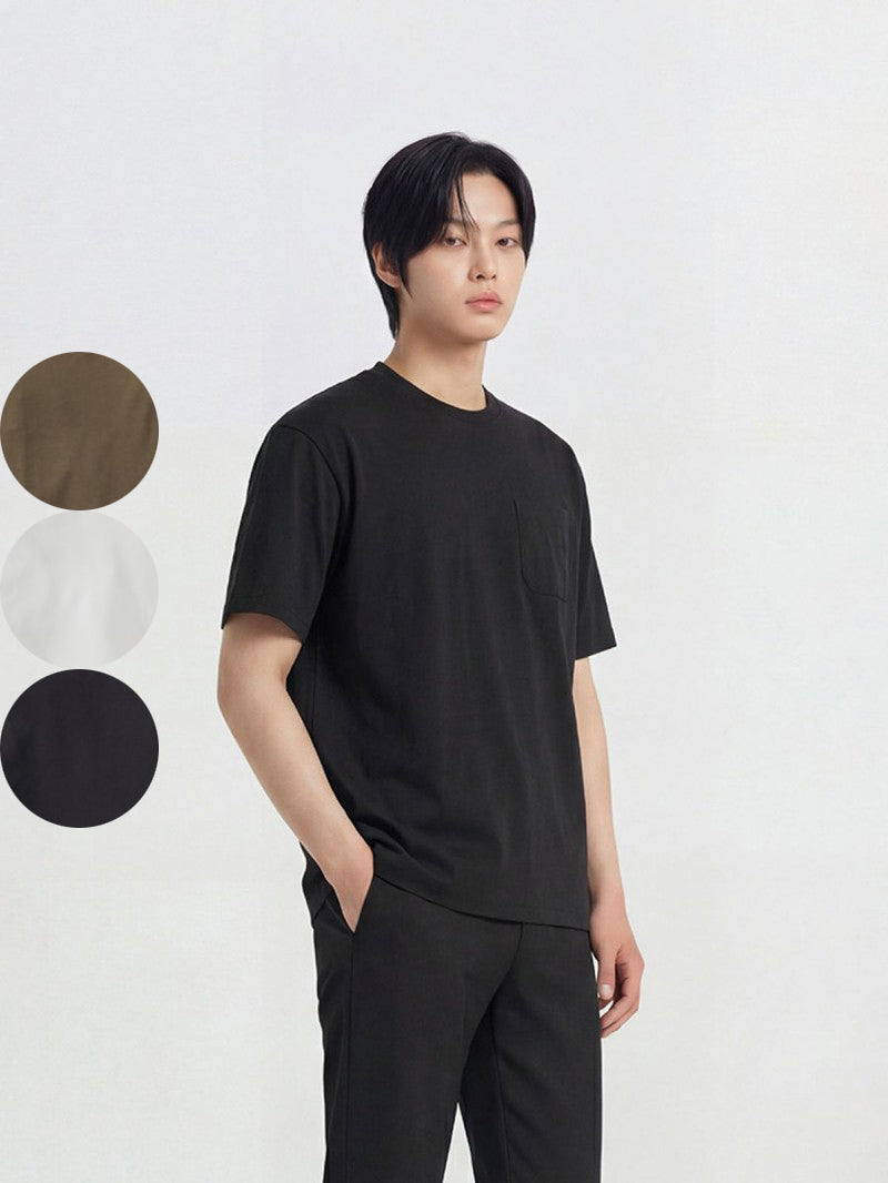 【WE ARE】韓國POLHAM男款休閒sorona口袋短袖T恤PHG2TS1720