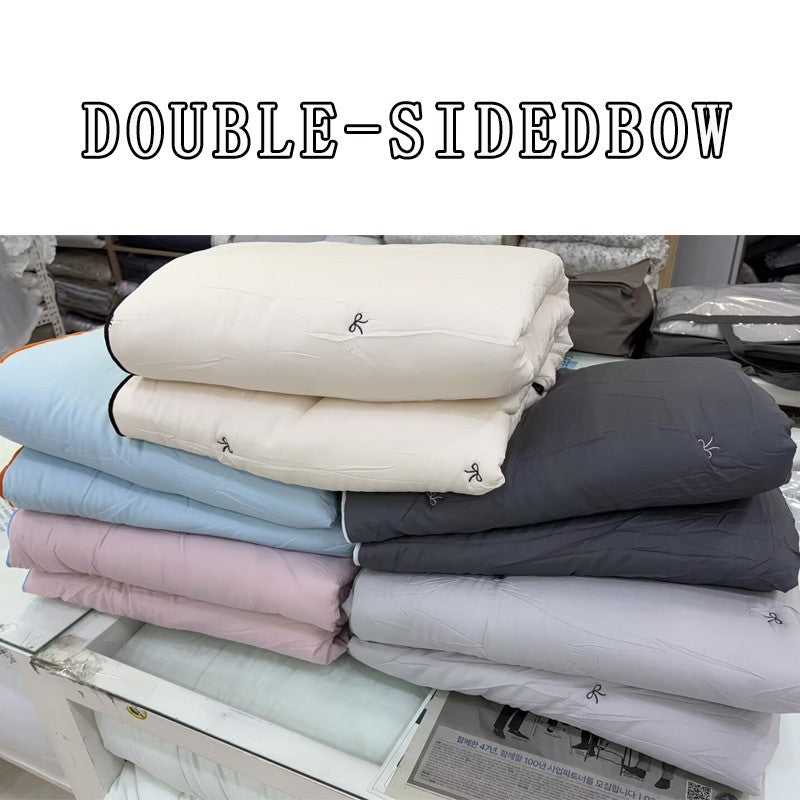 9/4收單 【WE ARE】韓國製刺繡蝴蝶結雙面四季被double-sidedbow