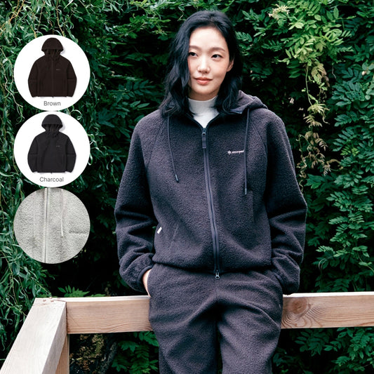 女款【WE ARE】韓國snow peak雪峰 羊羔毛連帽外套S26WWFFJ07