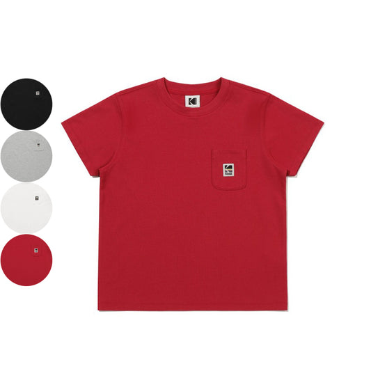 女款【WE ARE】韓國KODAK柯達彩虹logo口袋sorona短袖T恤  K6222LRS15