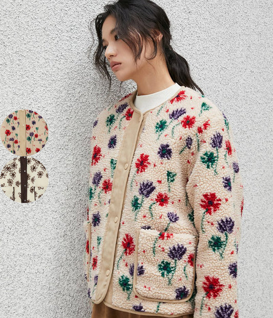 【WE ARE】韓國LAP 圓領羊羔毛鋪棉外套AR4MZA63