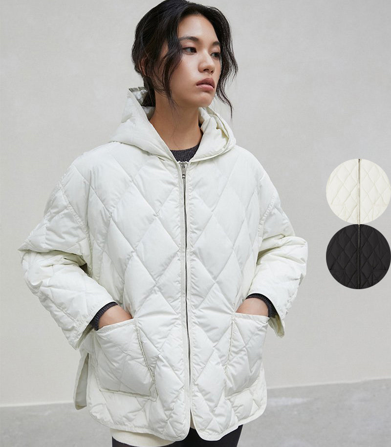 【WE ARE】韓國LAP 菱紋輕羽絨連帽外套 AR4PDA65
