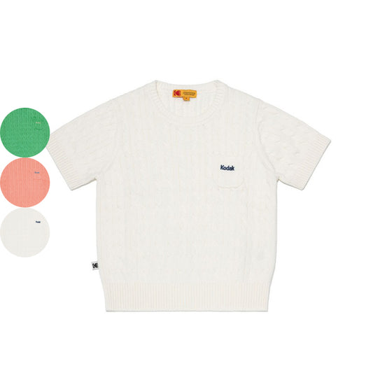 Women's [WE ARE] Korean KODAK Kodak short-sleeved sweater K5122EKT11