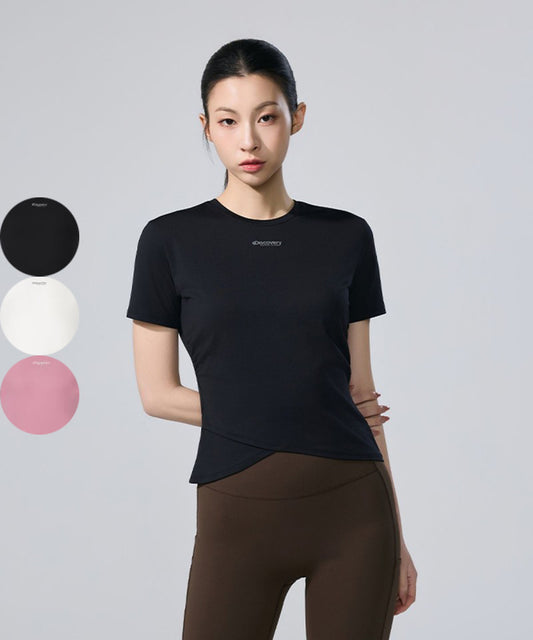 【WE ARE】韓國Discovery女款側邊抓皺短Ｔ DWRS9T063