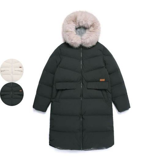 NG折扣款【WE ARE】韓國國家地理長款連帽羽絨服外套N254WDW190