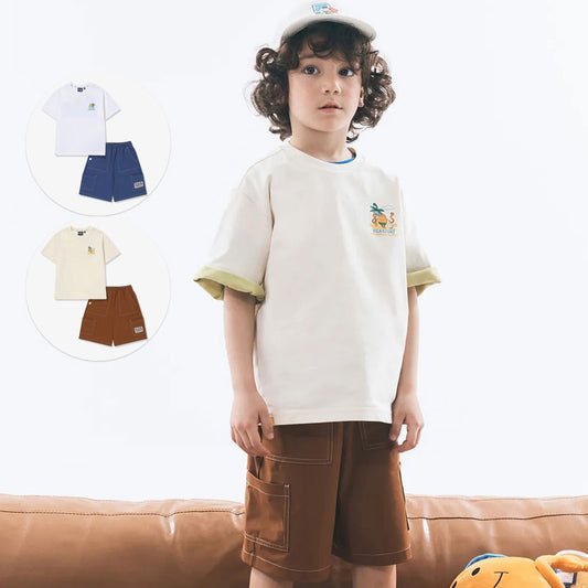 【WE ARE】韓國FILA KIDS短袖+短褲套裝FK262FS07X006