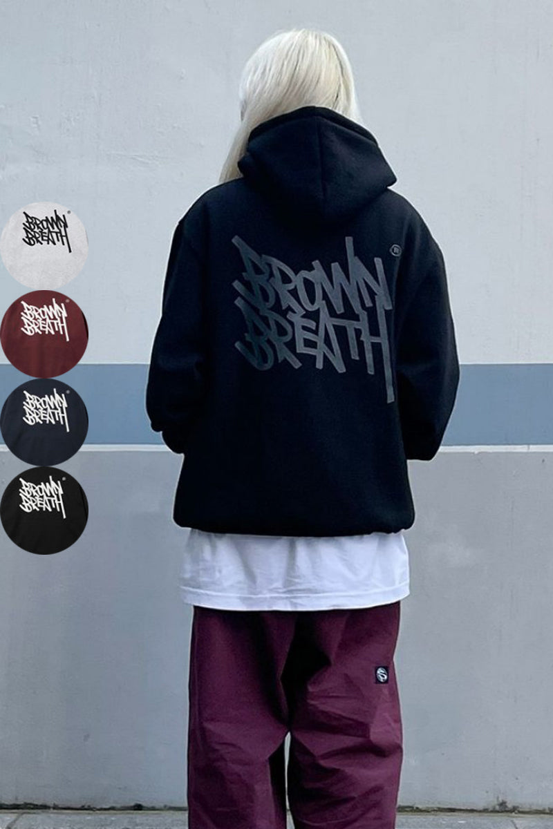 【WE ARE】韓國BROWNBREATH 膠印logo帽Ｔ BKWMHDS01