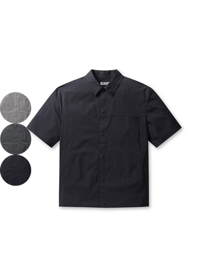 Men's【WE ARE】Korea M Plan Snap Button Short Sleeve Shirt EYF2WC1383