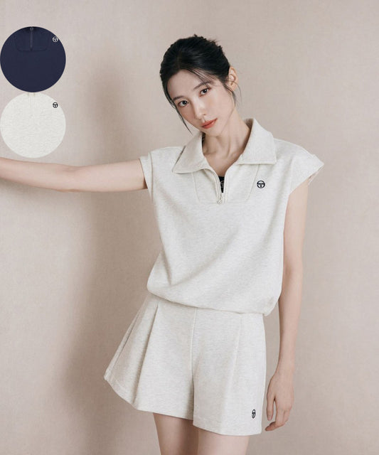 【WE ARE】韓國SERGIO TACCHINI 翻領半拉鍊無袖上衣 TWMT10361