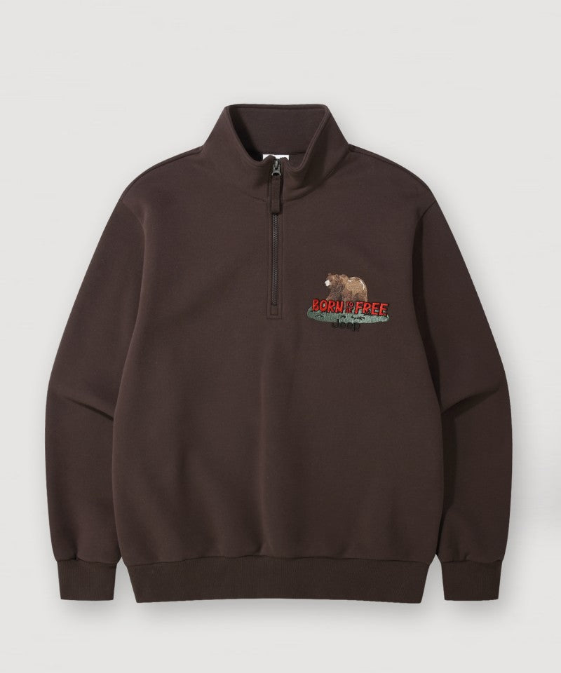 【WE ARE】韓國JEEP休閒半拉鏈領大學T衛衣JQ4TSU844