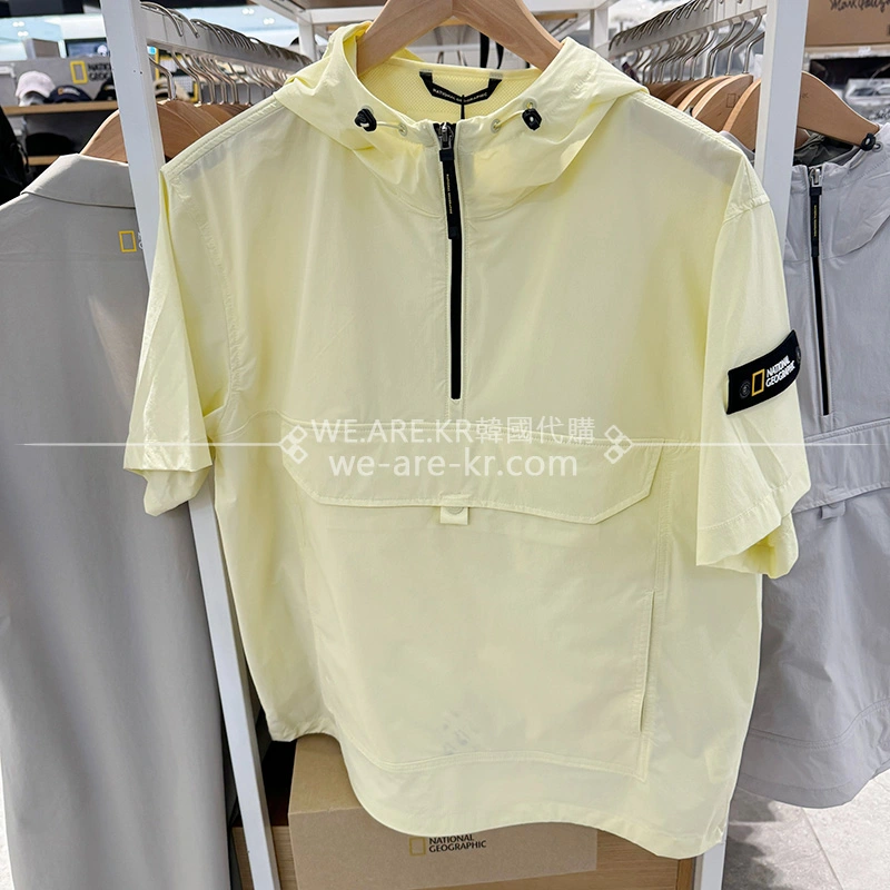 【WE ARE】Korea NG National Geographic new versatile casual hooded short-sleeved T-shirt (6 colors included) N242UFT141