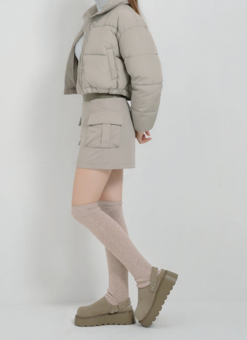 【WE ARE】韓國CHAAKAN 絨毛馬丁麂皮厚底拖 WTSDR4H174