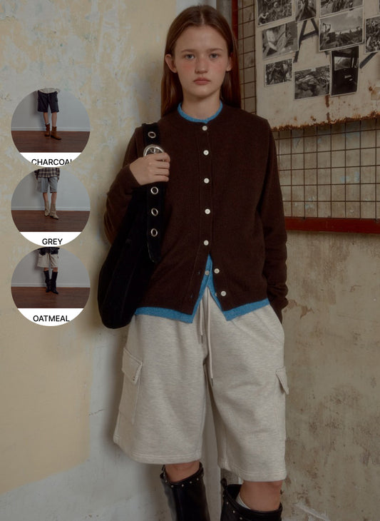 【WE ARE】韓國Leterie休閒短褲BERMUDACARGOSWEATPANTS