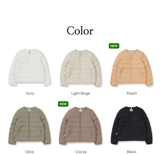 Women's [WE ARE] Korean snow peak round neck down jacket S24WWGDJ61