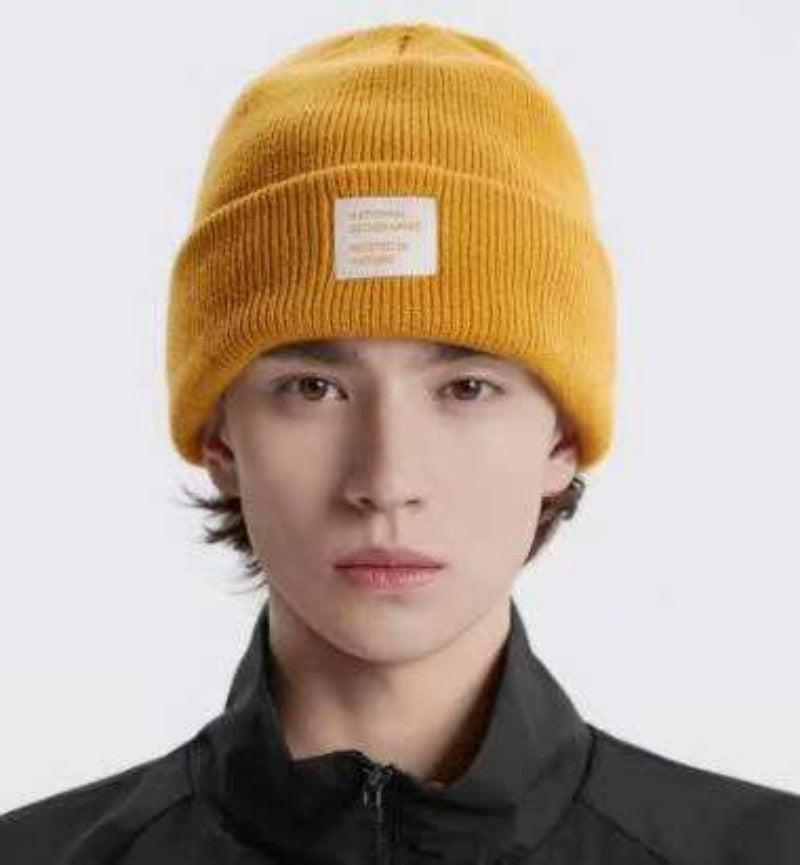 【WE ARE】韓國國家地理 布標logo針織毛帽 N253AHA100