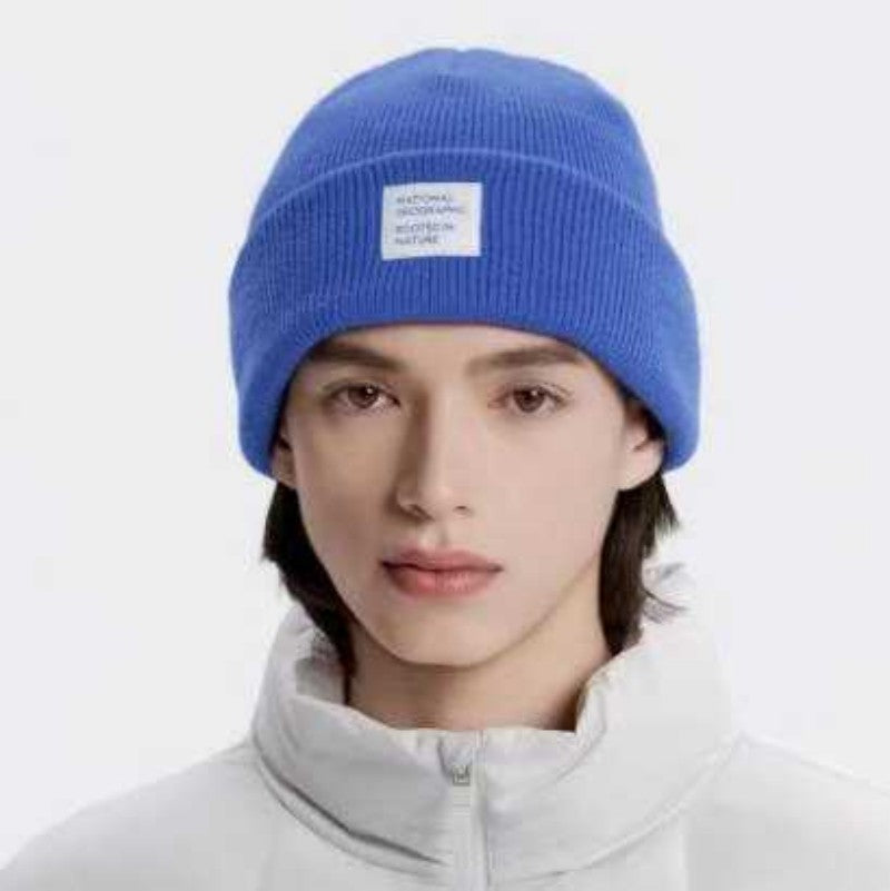 【WE ARE】韓國國家地理 布標logo針織毛帽 N253AHA100