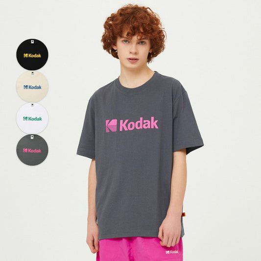 Unisex version [WE ARE] Korean KODAK Kodak cool big logo short-sleeved T-shirt K5223ERS26