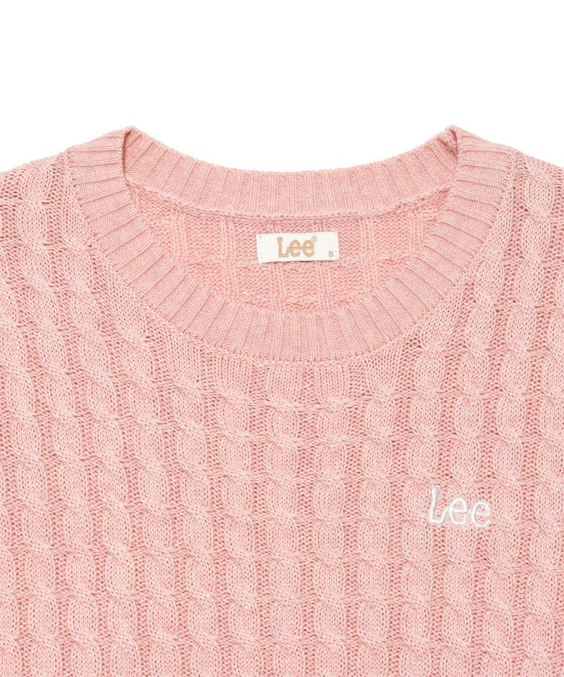 Women's [WE ARE] Korean LEE twisted knit short-sleeved T-shirt LE2502KT63
