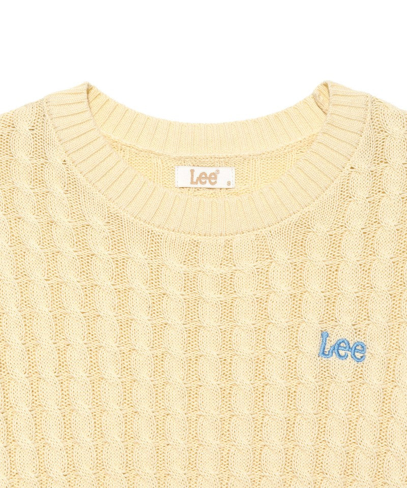 Women's [WE ARE] Korean LEE twisted knit short-sleeved T-shirt LE2502KT63