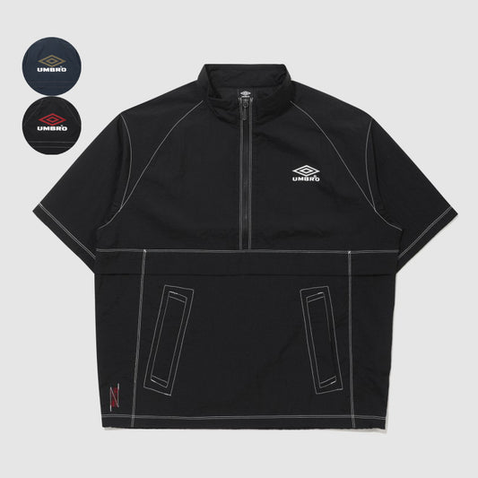 【WE ARE】韓國Umbro 外車線 背面logo 半拉鍊短袖上衣UQ223CWT59