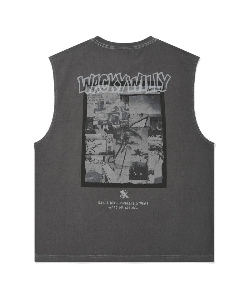 【WE ARE】韓國wacky Willy 背面照片印花無袖背心WA2502ST36