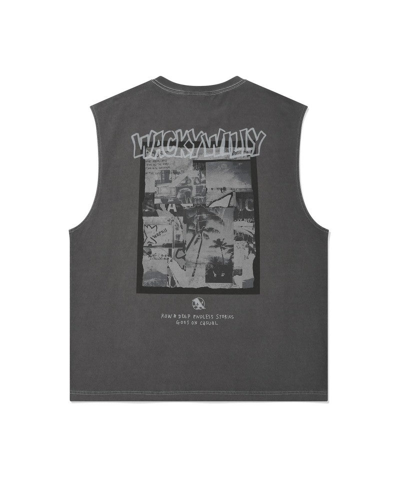 【WE ARE】韓國wacky Willy 背面照片印花無袖背心WA2502ST36