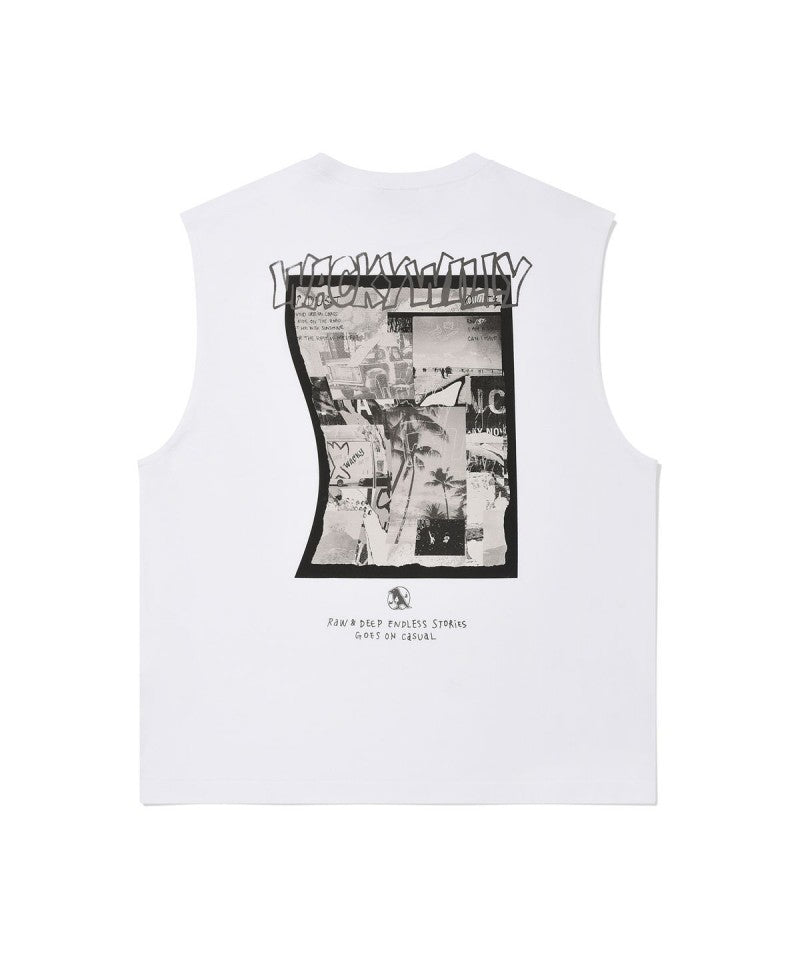 【WE ARE】韓國wacky Willy 背面照片印花無袖背心WA2502ST36