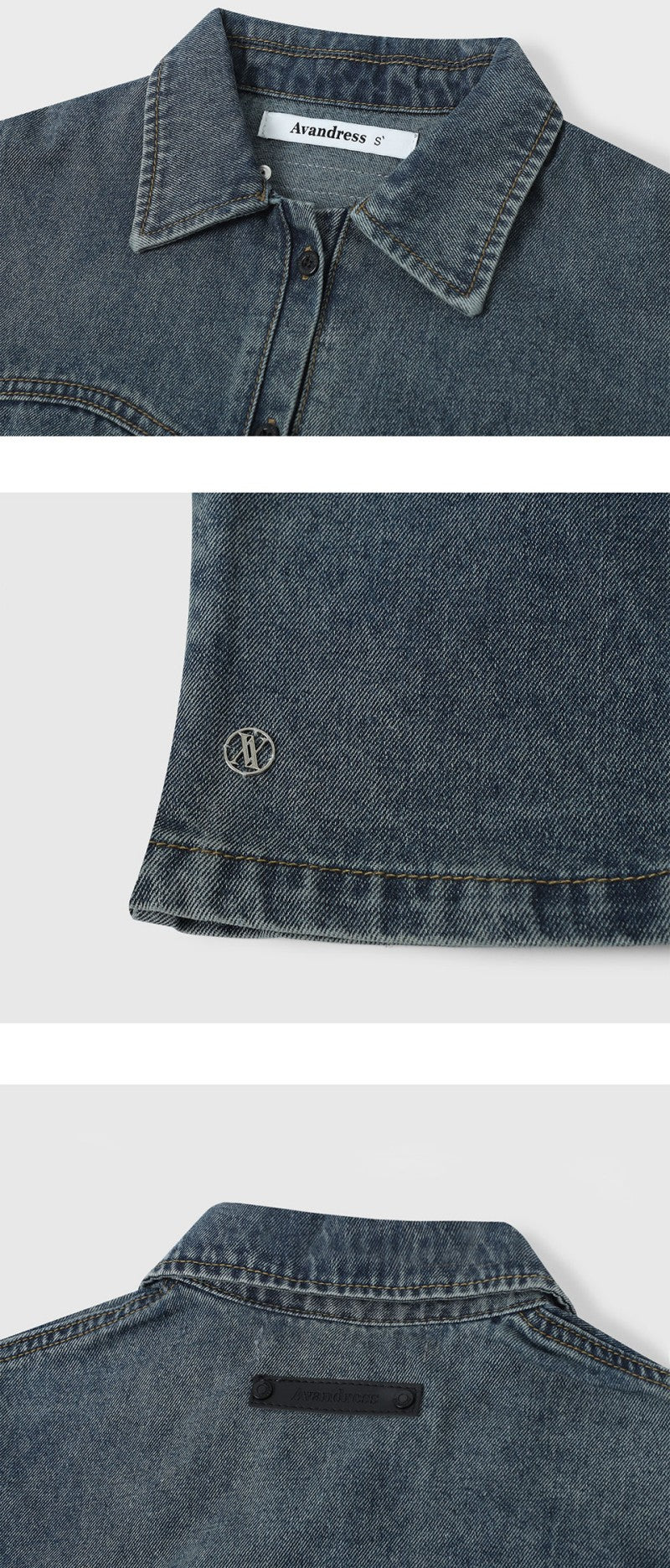 【樣品優惠現貨】【WE ARE】韓國AVANDRESS牛仔短袖襯衫AD41SH03