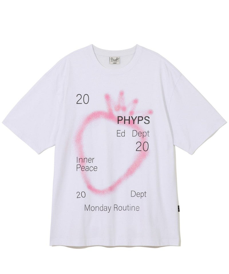 【WE ARE】韓國PHYPS 噴漆草莓短袖T恤 PFM1SS312S