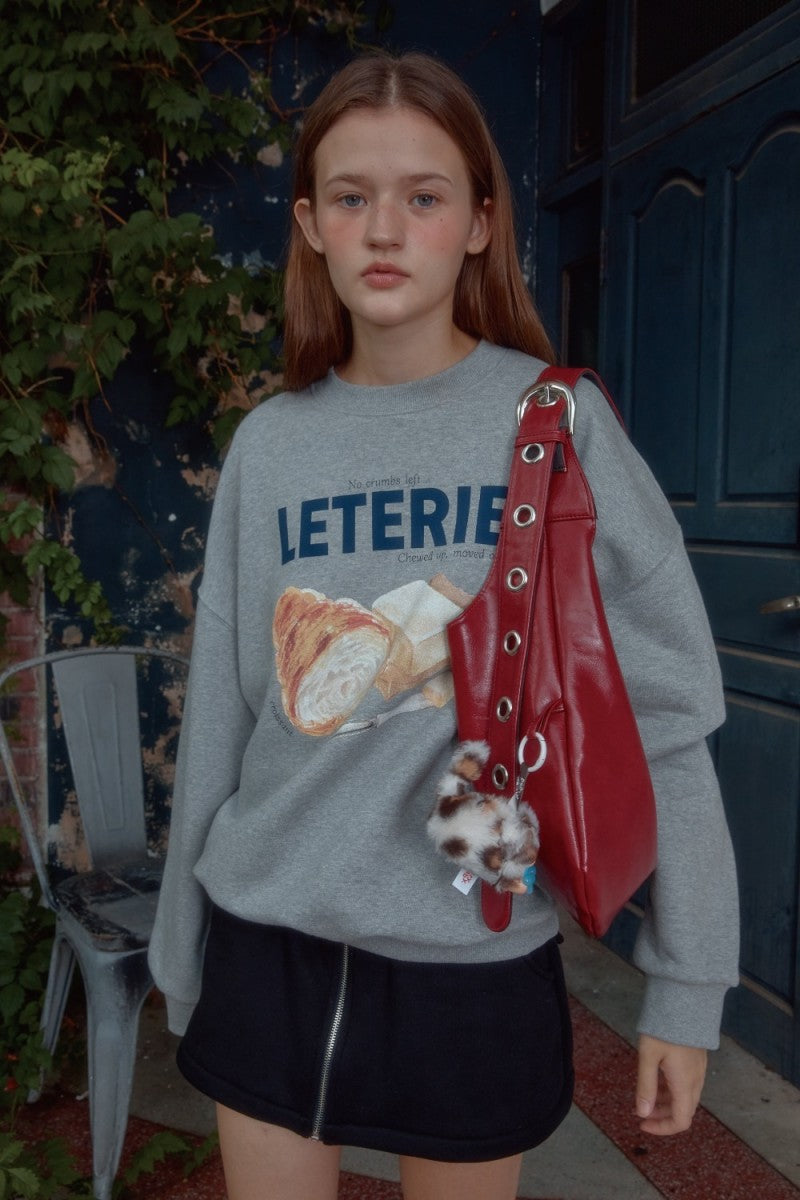 【WE ARE】韓國Leterie 奶油可頌大學T BUTTERCROISSANTSWEATSHIRT