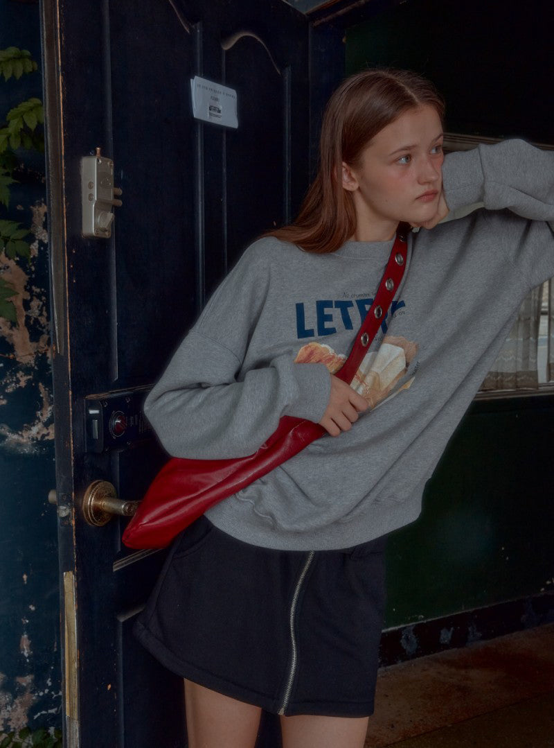 【WE ARE】韓國Leterie 奶油可頌大學T BUTTERCROISSANTSWEATSHIRT