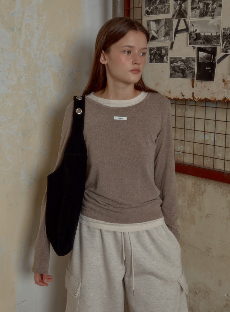 【WE ARE】韓國Leterie假兩件長袖T恤DOUBLELAYEREDLONGSLEEVETEE