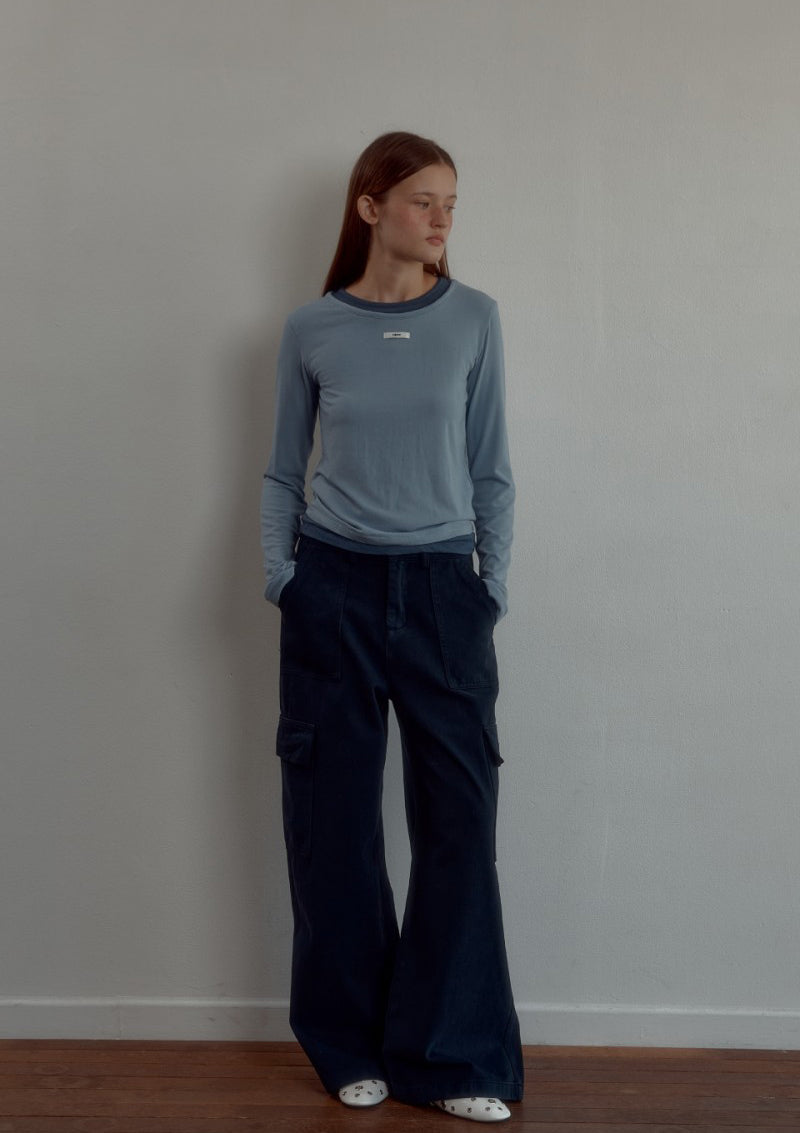 【WE ARE】韓國Leterie假兩件長袖T恤DOUBLELAYEREDLONGSLEEVETEE