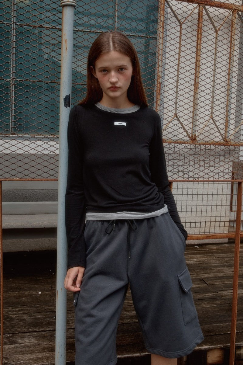 【WE ARE】韓國Leterie假兩件長袖T恤DOUBLELAYEREDLONGSLEEVETEE