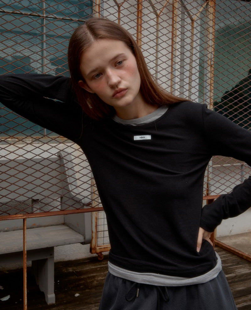 【WE ARE】韓國Leterie假兩件長袖T恤DOUBLELAYEREDLONGSLEEVETEE