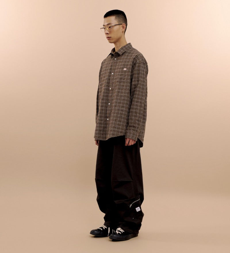 男女同款【WE ARE】韓國MMLG休閒格紋長袖襯衫MMLGBD2TSL058