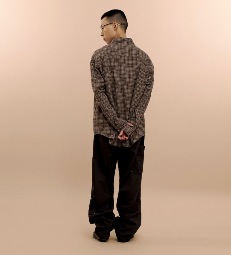 男女同款【WE ARE】韓國MMLG休閒格紋長袖襯衫MMLGBD2TSL058