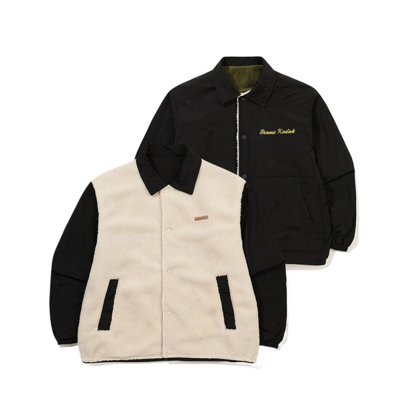 【WE ARE】韓國KODAK 柯達 異材質拼色雙面外套K5423LPJ93