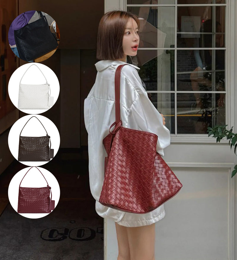【WE ARE】韓國ANOETIC休閒編織單肩包ANCWEAVINGMESHBAG