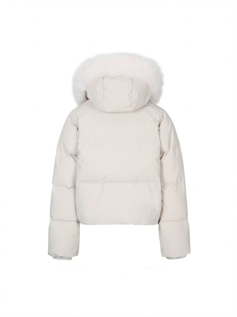 女款【WE ARE】韓國Discovery 狐狸絨毛連帽羽絨外套DWDJ99056